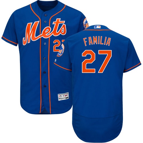Mets #27 Jeurys Familia Blue Flexbase Authentic Collection Stitched MLB Jersey - Click Image to Close
